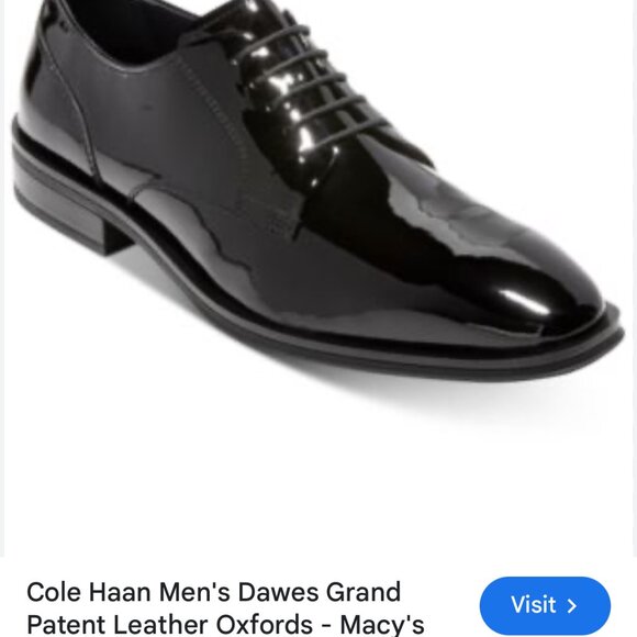 new COLE HAAN modern hawthrone oxford dress shoes 11.5 patent leather
